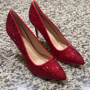 🆕 Lauren Lorraine Red Sequin Heels. 10 or 11. New in Box!💥Date Night😍💥